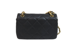 極美品 CHANEL シャネル 2way ショルダーバッグ ミニ マトラッセ 31番台 ブラック ラムスキン ゴールド金具 中古 57143