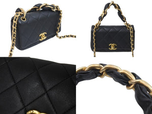 極美品 CHANEL シャネル 2way ショルダーバッグ ミニ マトラッセ 31番台 ブラック ラムスキン ゴールド金具 中古 57143