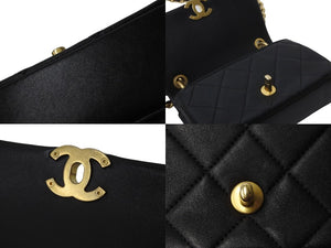 極美品 CHANEL シャネル 2way ショルダーバッグ ミニ マトラッセ 31番台 ブラック ラムスキン ゴールド金具 中古 57143