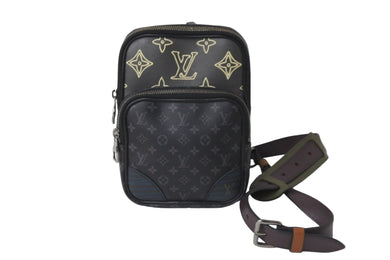 LOUIS VUITTON ルイヴィトン ショルダーバッグ アマゾンスリングバッグ モノグラムエクリプス M45439 シルバー 美品 中古 57147