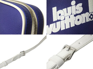 LOUIS VUITTON ルイヴィトン ショルダーバッグ ダヌーヴ PPM ブルー ホワイト ヴァージルアブローM45893 シルバー 美品 中古 57148