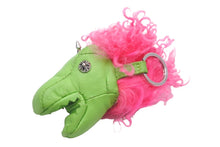 Load image into Gallery viewer, CHROME HEARTS クロムハーツ チャーム ダイナソー レザー シルバー925 35.7g グリーン ピンク シルバー金具 美品 中古 57155