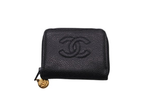 CHANEL シャネル コインケース ココマーク 3番台 ブラック キャビアスキン ゴールド金具 美品 中古 57164