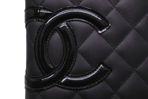 CHANEL シャネル 長財布 ブラック カンボンライン 21番台 ココマーク ラムスキン シルバー金具 美品 中古 57165
