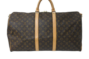 LOUIS VUITTON ルイヴィトン ボストンバッグ キーポルバンドリエール55 モノグラム M41414 ブラウン ゴールド金具 美品 中古 57167