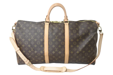 LOUIS VUITTON ルイヴィトン ボストンバッグ キーポルバンドリエール55 モノグラム M41414 ブラウン ゴールド金具 美品 中古 57168
