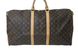 LOUIS VUITTON ルイヴィトン ボストンバッグ キーポルバンドリエール55 モノグラム M41414 ブラウン ゴールド金具 美品 中古 57168