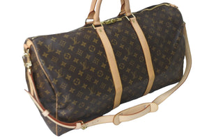 LOUIS VUITTON ルイヴィトン ボストンバッグ キーポルバンドリエール55 モノグラム M41414 ブラウン ゴールド金具 美品 中古 57168