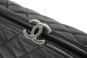 CHANEL シャネル マトラッセ がま口 クラッチバッグ ポーチ 11番台 ブラック ラムスキン シルバー金具 美品 中古 57174
