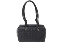 Load image into Gallery viewer, CHANEL シャネル カンボンライン ボーリング バッグ ショルダーバッグ 10番台 カーフスキン ブラック ココマーク 良品 中古 57178