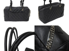 Load image into Gallery viewer, CHANEL シャネル カンボンライン ボーリング バッグ ショルダーバッグ 10番台 カーフスキン ブラック ココマーク 良品 中古 57178