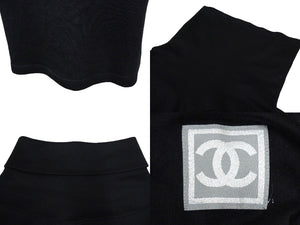 CHANEL シャネル スポーツライン ワンピース カシミヤ シルク 03A ブラック ココマーク P21662V11686 サイズ36 美品 中古 57180