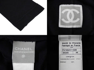 CHANEL シャネル スポーツライン ワンピース カシミヤ シルク 03A ブラック ココマーク P21662V11686 サイズ36 美品 中古 57180