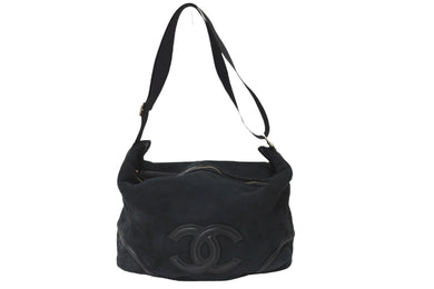 CHANEL シャネル ショルダーバッグ ココマーク 10番台 ブラック ムートン スエード 美品 中古 57181