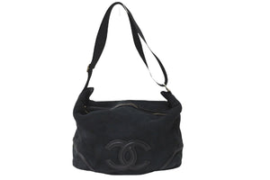 CHANEL シャネル ショルダーバッグ ココマーク 10番台 ブラック ムートン スエード 美品 中古 57181