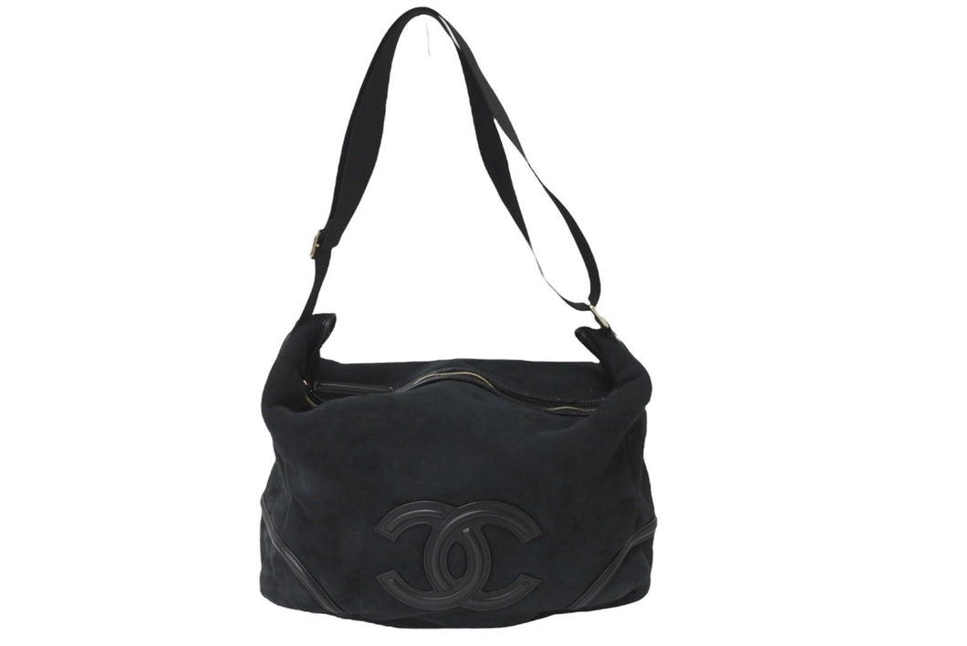 CHANEL シャネル ショルダーバッグ ココマーク 10番台 ブラック ムートン スエード 美品 中古 57181