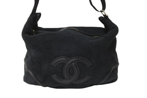 CHANEL シャネル ショルダーバッグ ココマーク 10番台 ブラック ムートン スエード 美品 中古 57181