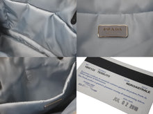 Load image into Gallery viewer, PRADA プラダ テスート エティケット トートバッグ ナイロン スタッズ 1BG122 ブラック ロゴ レザー 美品 中古 57188