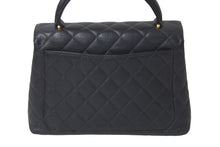 Load image into Gallery viewer, CHANEL シャネル ハンドバッグ トップハンドル ケリー型 4番台 キャンバス ブラック ゴールド金具 美品 中古 57193