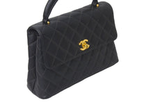 Load image into Gallery viewer, CHANEL シャネル ハンドバッグ トップハンドル ケリー型 4番台 キャンバス ブラック ゴールド金具 美品 中古 57193