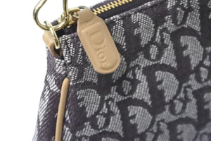 Christian Dior クリスチャンディオール ハンドバッグ トロッター サドルポーチ キャンバス MC1001 ゴールド金具 美品 中古 57202
