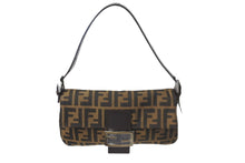 Load image into Gallery viewer, 新品同様品 FENDI フェンディ ズッカ柄 マンマバケット ワンショルダーバッグ ブラウン コットンキャンバス レザー 中古 57204