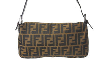 Load image into Gallery viewer, FENDI フェンディ ズッカ柄 マンマバケット ワンショルダーバッグ ブラウン コットンキャンバス レザー 美品 中古 57205