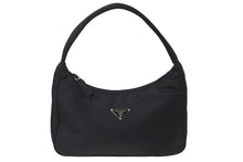 Load image into Gallery viewer, PRADA プラダ ハンドバッグ ワンショルダーバッグ テスート 三角ロゴプレート ナイロン ブラック シルバー金具 美品 中古 57206