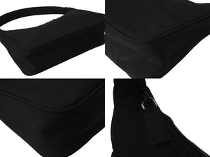 PRADA プラダ ハンドバッグ ワンショルダーバッグ テスート 三角ロゴプレート ナイロン ブラック シルバー金具 美品 中古 57206