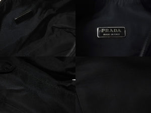 PRADA プラダ ハンドバッグ ワンショルダーバッグ テスート 三角ロゴプレート ナイロン ブラック シルバー金具 美品 中古 57206
