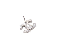 Load image into Gallery viewer, CHANEL シャネル ピアス 両耳 ココマーク 07V刻印 2007年 定番モデル ラインストーン SV シルバー 2g レディース 美品 中古 57207