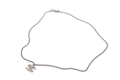 極美品 CHANEL シャネル ネックレス アクセサリー シルバー ココマーク F12V ラインストーン GP 中古 57209