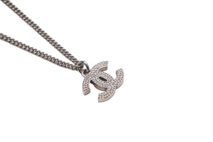 極美品 CHANEL シャネル ネックレス アクセサリー シルバー ココマーク F12V ラインストーン GP 中古 57209