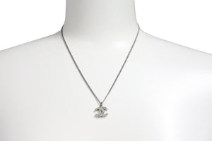 極美品 CHANEL シャネル ネックレス アクセサリー シルバー ココマーク F12V ラインストーン GP 中古 57209