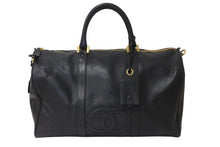 Load image into Gallery viewer, CHANEL シャネル ボストンバッグ キャビアスキン ブラック 3番台 ココマーク ゴールド金具 鞄 ロゴ 良品 中古 57211