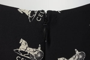 CELINE セリーヌ ワンピース ジャンプスーツ 馬車ロゴ ブラック シルク フランス製 サイズ36 美品 中古 57227