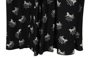 CELINE セリーヌ ワンピース ジャンプスーツ 馬車ロゴ ブラック シルク フランス製 サイズ36 美品 中古 57227