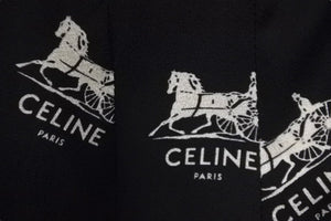 CELINE セリーヌ ワンピース ジャンプスーツ 馬車ロゴ ブラック シルク フランス製 サイズ36 美品 中古 57227