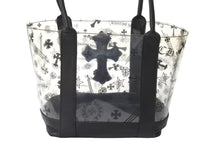 Load image into Gallery viewer, 極美品 CHROME HEARTS クロムハーツ ハンドバッグ セメタリークロス クリア ミニバッグ ブラック レザー ビニール 中古 57228