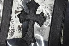 Load image into Gallery viewer, 極美品 CHROME HEARTS クロムハーツ ハンドバッグ セメタリークロス クリア ミニバッグ ブラック レザー ビニール 中古 57228