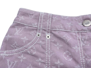 LOUIS VUITTON ルイヴィトン デニムパンツ クロップドジーンズ モノグラムデニム サイズ34 RW071W WKPA03CF7 美品 中古 57232