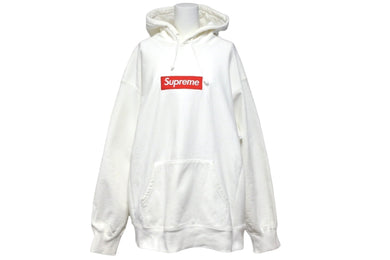 Supreme シュプリーム 21FW ボックスロゴ スウェット パーカー ホワイト トップス フーディ サイズL 美品 中古 57234