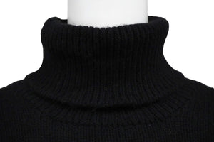 CHANEL シャネル カシミヤ タートルネック セーター 95A カメリアココマーク ブラック P05576V00254 美品 中古 57239