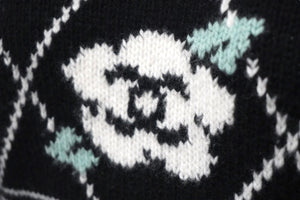 CHANEL シャネル カシミヤ タートルネック セーター 95A カメリアココマーク ブラック P05576V00254 美品 中古 57239