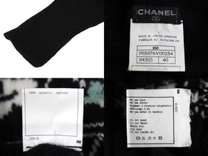 CHANEL シャネル カシミヤ タートルネック セーター 95A カメリアココマーク ブラック P05576V00254 美品 中古 57239