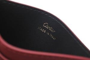 極美品 Cartier カルティエ カードケース ガーランド ドゥ カルティエ L3001717 レッド カーフレザー 中古 57244