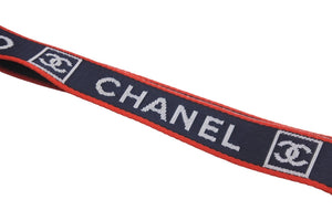 CHANEL シャネル スポーツライン ネック ストラップ ココマーク ロゴ ネイビー レッド ホワイト 美品 中古 57245