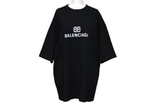 Load image into Gallery viewer, BALENCIAGA バレンシアガ ピクセルロゴ オーバーサイズ Tシャツ 21AW ブラック コットン M 612966 TKV17 美品 中古 57255