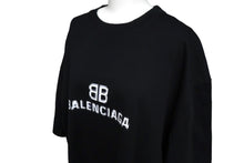 Load image into Gallery viewer, BALENCIAGA バレンシアガ ピクセルロゴ オーバーサイズ Tシャツ 21AW ブラック コットン M 612966 TKV17 美品 中古 57255