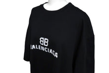 画像をギャラリービューアに読み込む, BALENCIAGA バレンシアガ ピクセルロゴ オーバーサイズ Tシャツ 21AW ブラック コットン M 612966 TKV17 美品 中古 57255